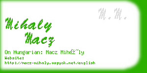 mihaly macz business card